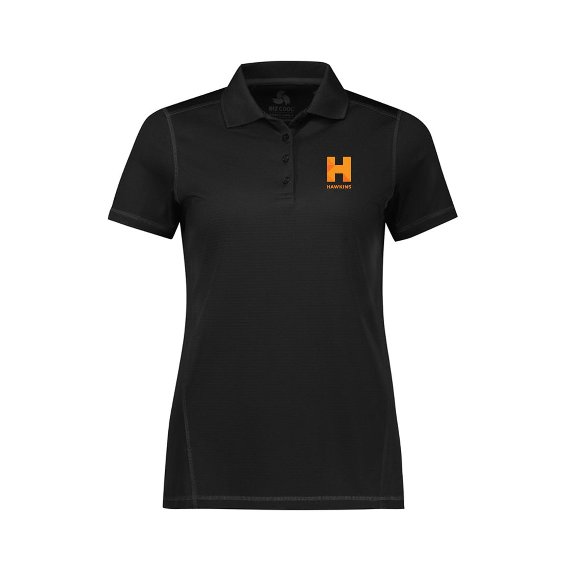 WOMENS DART S/S POLO - BLACK