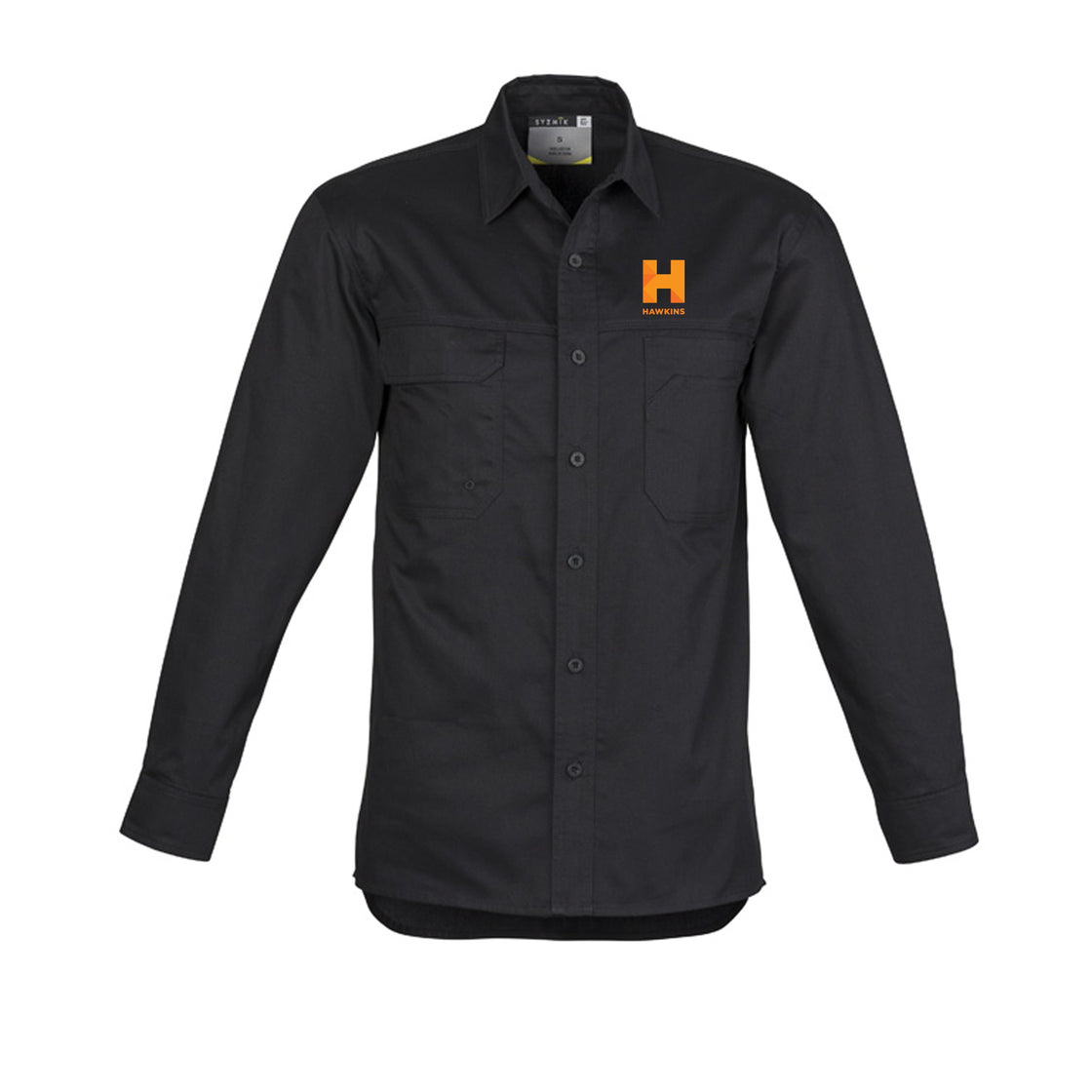 MENS LIGHTWGHT L/S TRADIE SHIRT - BLACK